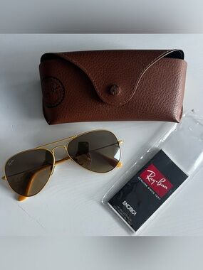 Ray-Ban Aviator Junior Sunglasses - Yellow Frame with original packaging & case